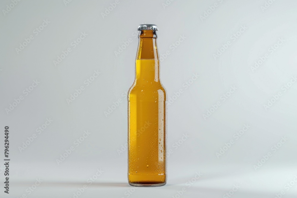 Fototapeta premium A bottle of beer on a table, suitable for restaurant or bar promotions