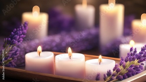 Candles on Tray, Warm Ambient