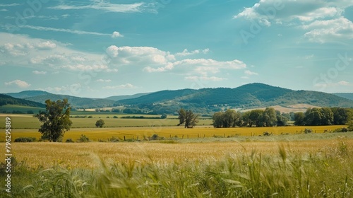 A serene view of a countryside landscape, with a focus on the potential pest threats that can affect crops and agriculture.