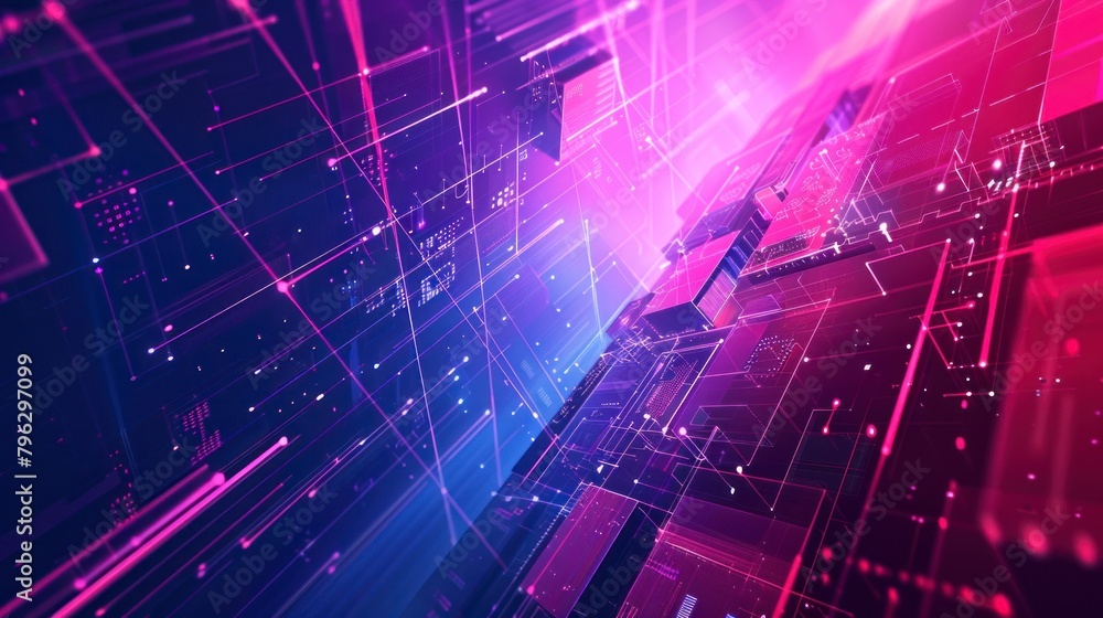 Obraz premium illustration abstract background of network