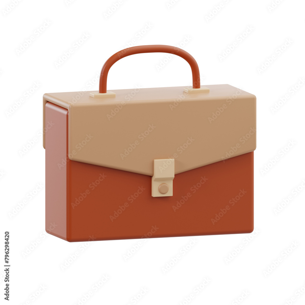 3D illustration of Briefcase. Business model canvas 3D illustration of Briefcase. Business model canvas