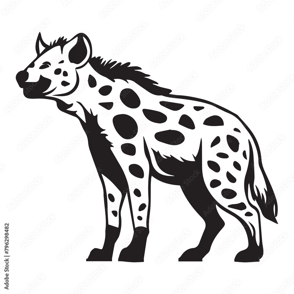hyena isolated on white background,vector illustration