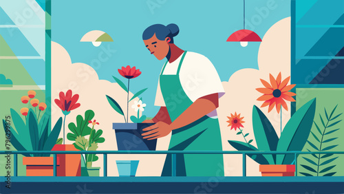 A nature lover filling their balcony with an eclectic mix of container gardens including bright red gerbera daisies pungent garlic chives and