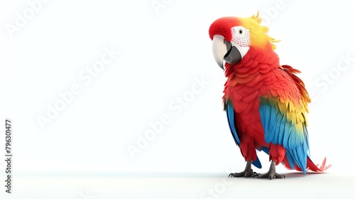 A beautiful, vibrant parrot with red, yellow, and blue feathers.