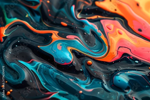 Mesmerizing Fluid Explosion of Vibrant Colors and Textures in an Abstract Digital Artwork