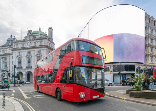 Red bus in piccadelly circus