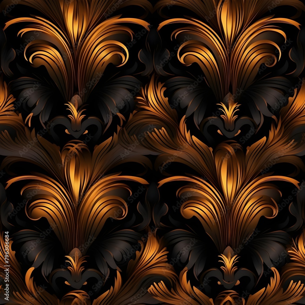 Background with golden ornament, Generative AI Background with golden ornament, Generative AI