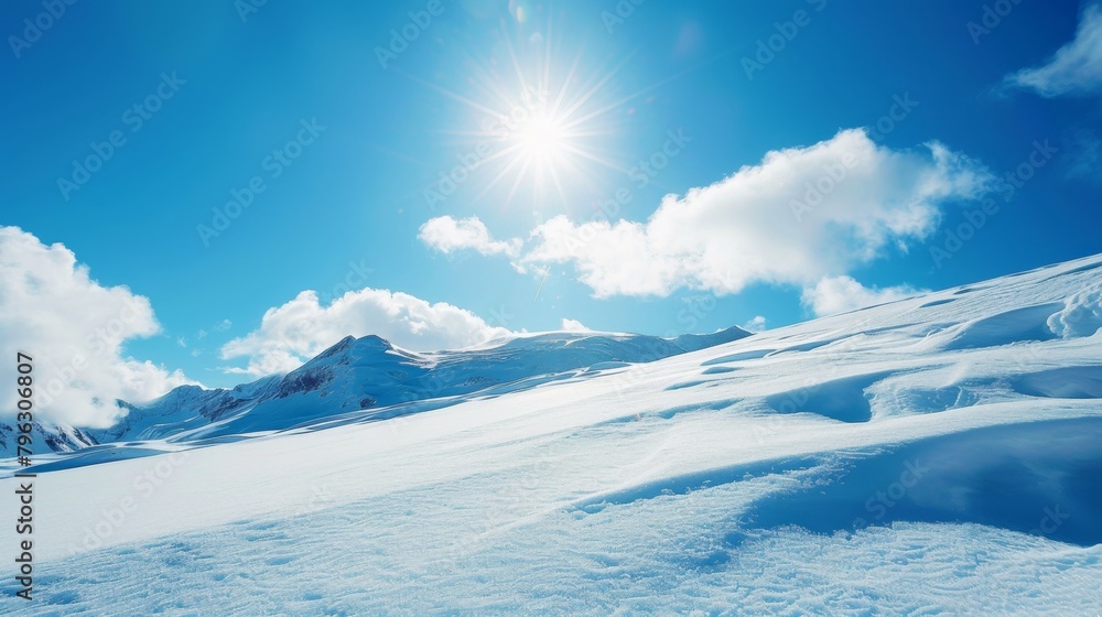 Expansive cloudscape over snowy peaks, for dramatic sky photography Expansive cloudscape over snowy peaks, for dramatic sky photography