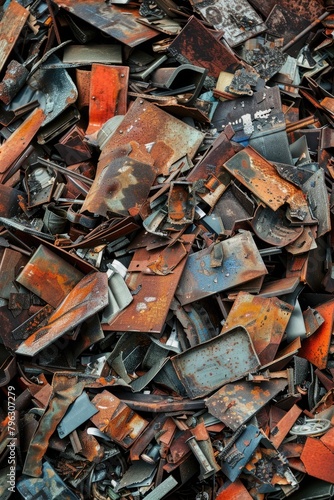 A pile of rusted metal, suitable for industrial concepts