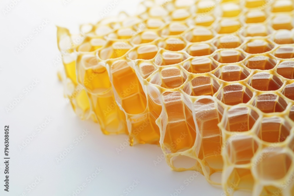 Detailed view of a honey piece, perfect for food and health-related projects Detailed view of a honey piece, perfect for food and health-related projects
