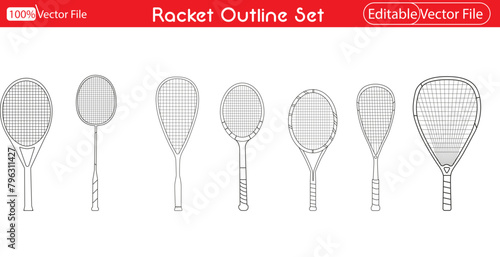 Tennis rackets and ball silhouettes isolated on white background. Crossed Tennis rackets. Vintage design elements for logo, Tennis racket black silhouette, icon isolated on white background. Simple

