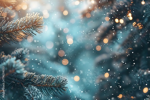 Wallpaper Mural The frame of tree branches and snow on the bokeh background. Torontodigital.ca