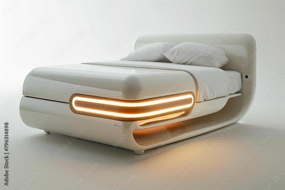 Futuristic Bedside table, Isolated on white Futuristic Bedside table, Isolated on white