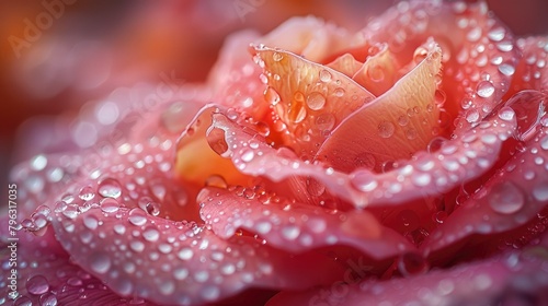 Dew-Kissed Pink Rose Petals in Soft Morning Light.