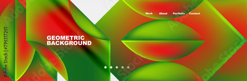 A vibrant geometric pattern featuring green and red circles on a white background, reminiscent of a terrestrial plant. The tints and shades create a colorful and artistic design