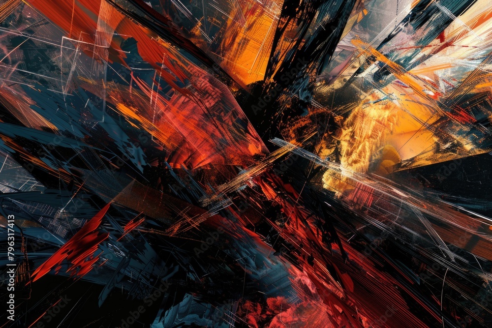Modern abstract painting in red and black colors, suitable for interior design projects Modern abstract painting in red and black colors, suitable for interior design projects