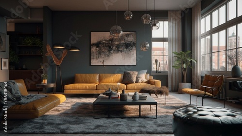 modern living room interior AI generated	