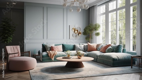 modern living room interior AI generated	