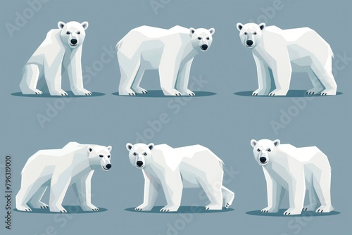 A group of polar bears standing together. Perfect for wildlife and animal themes photo