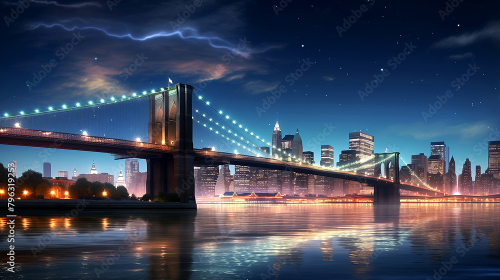 Fototapeta premium city bridge at night