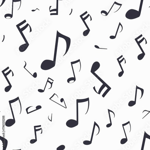 Musical notes on a white background  suitable for music-related designs