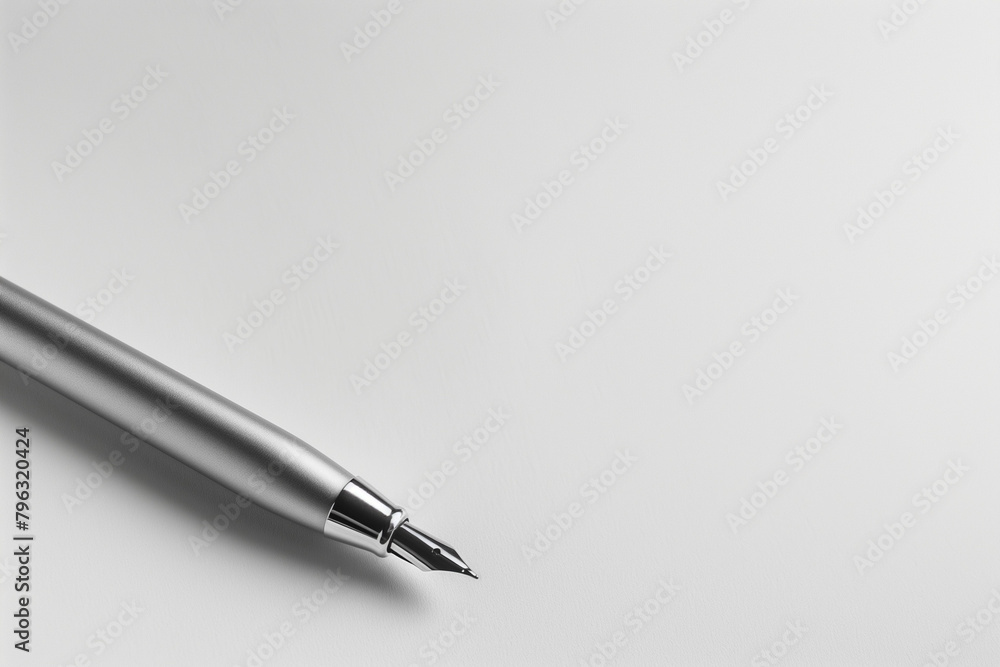 grey pen on white background with copy space grey pen on white background with copy space