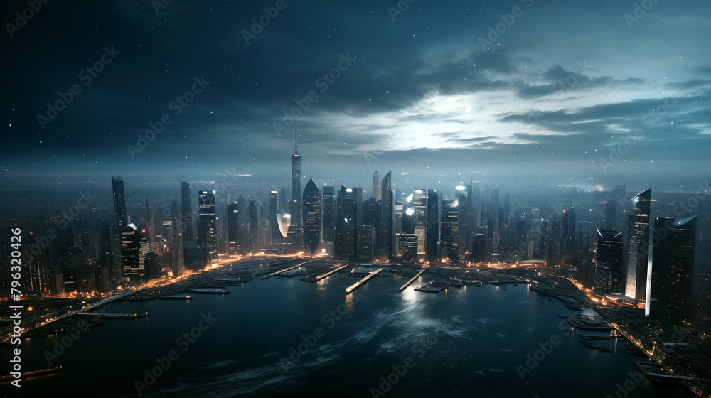 city at night sunset over the fabulous city futuristic future architecture urban city at night sunset over the fabulous city futuristic future architecture urban
