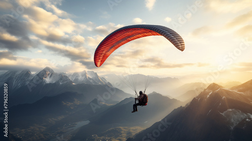 paraglider over the mountains