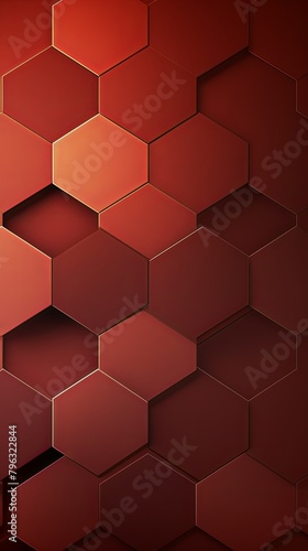 Maroon hexagons pattern on maroon background. Genetic research, molecular structure. Chemical engineering