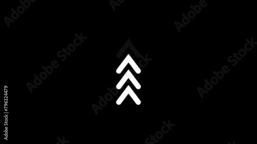 Abstract blinking direction arrow animation , indication arrow, up arrow, photo