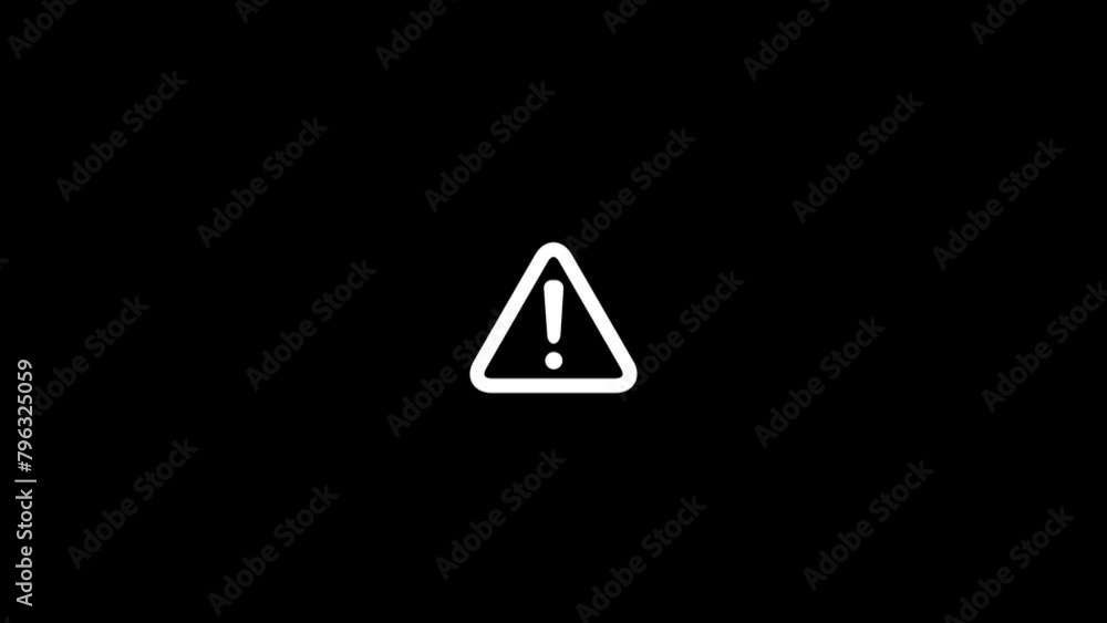 Simple exclamation sign animation , triangle shape danger icon , attention sign Simple exclamation sign animation , triangle shape danger icon , attention sign