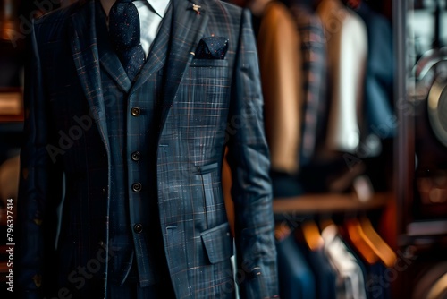 Highquality stock photo of a man in a classic suit in a luxury boutique fitting room. Concept Luxury Fashion, Classic Suit, Fitting Room, Stock Photo, Boutique