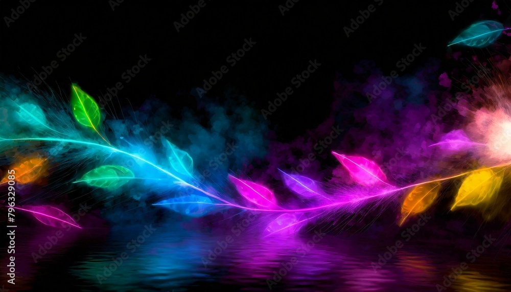 Neon Leaves background Neon Leaves background