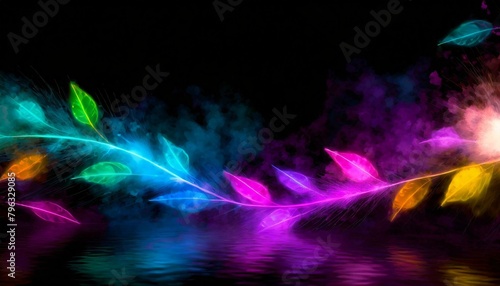 Neon Leaves background