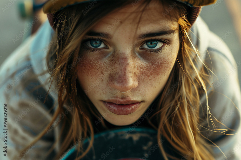 Teenager with skateboard weekend hobby in skate park generative ai technology Teenager with skateboard weekend hobby in skate park generative ai technology