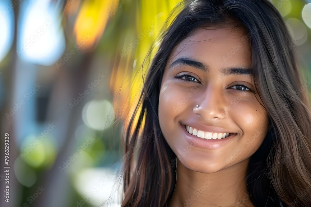 Closeup portrait of a smiling young Asian Indian woman for dental ad. Concept Portrait Photography, Smiling Model, Asian Indian Woman, Closeup Shot, Dental Advertisement Closeup portrait of a smiling young Asian Indian woman for dental ad. Concept Portrait Photography, Smiling Model, Asian Indian Woman, Closeup Shot, Dental Advertisement
