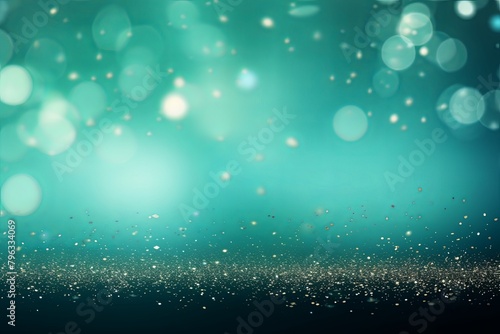 Mint Green banner dark bokeh particles glitter awards dust gradient abstract background