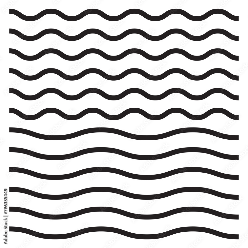 Adobe Wavy line and wavy zigzag pattern lines. Vector black underlines, smooth end squiggly horizontal curvy squiggles ilustrator Artwork eps10 Adobe Wavy line and wavy zigzag pattern lines. Vector black underlines, smooth end squiggly horizontal curvy squiggles ilustrator Artwork eps10