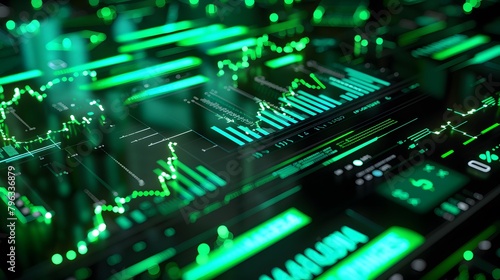 Wallpaper Mural Digital graph background images of the stock market, finance, investment, various financial businesses. Torontodigital.ca