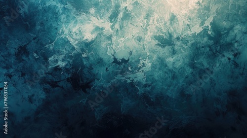 Textured teal background with abstract art. Creative design for wallpaper  background 