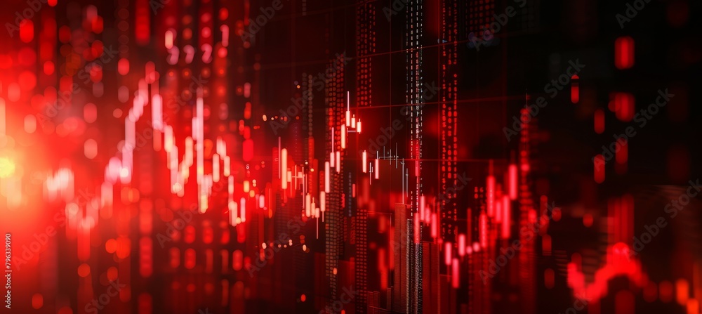 Candlesticks pattern finance crisis chart graph stock market business background. Generative AI technology.
Candlesticks pattern finance crisis chart graph stock market business background. Generative AI technology.