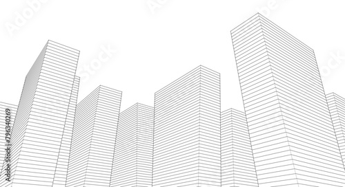 city ​​high-rise construction 3D illustration photo