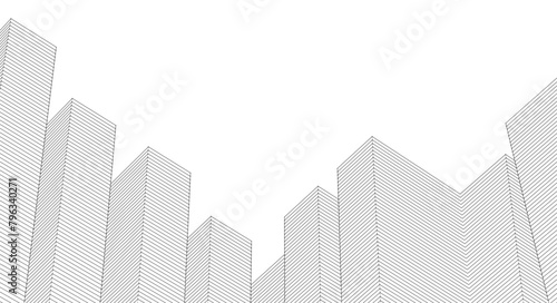 city ​​high-rise construction 3D illustration