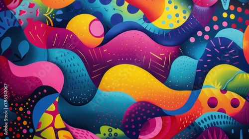 Mesmerizing abstract with overlapping vivid colorful patterns