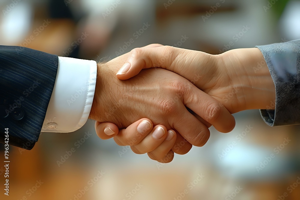 Business Protocol: Professional Handshake - obrazy, fototapety, plakaty 