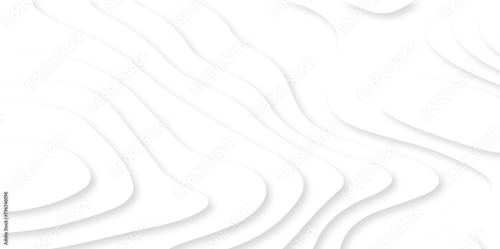 White wave paper curved reliefs abstract background. Realistic papercut ...