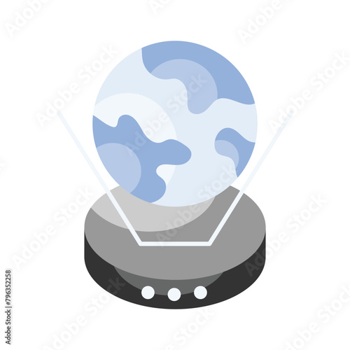 Premium isometric icon of world hologram, augmented reality