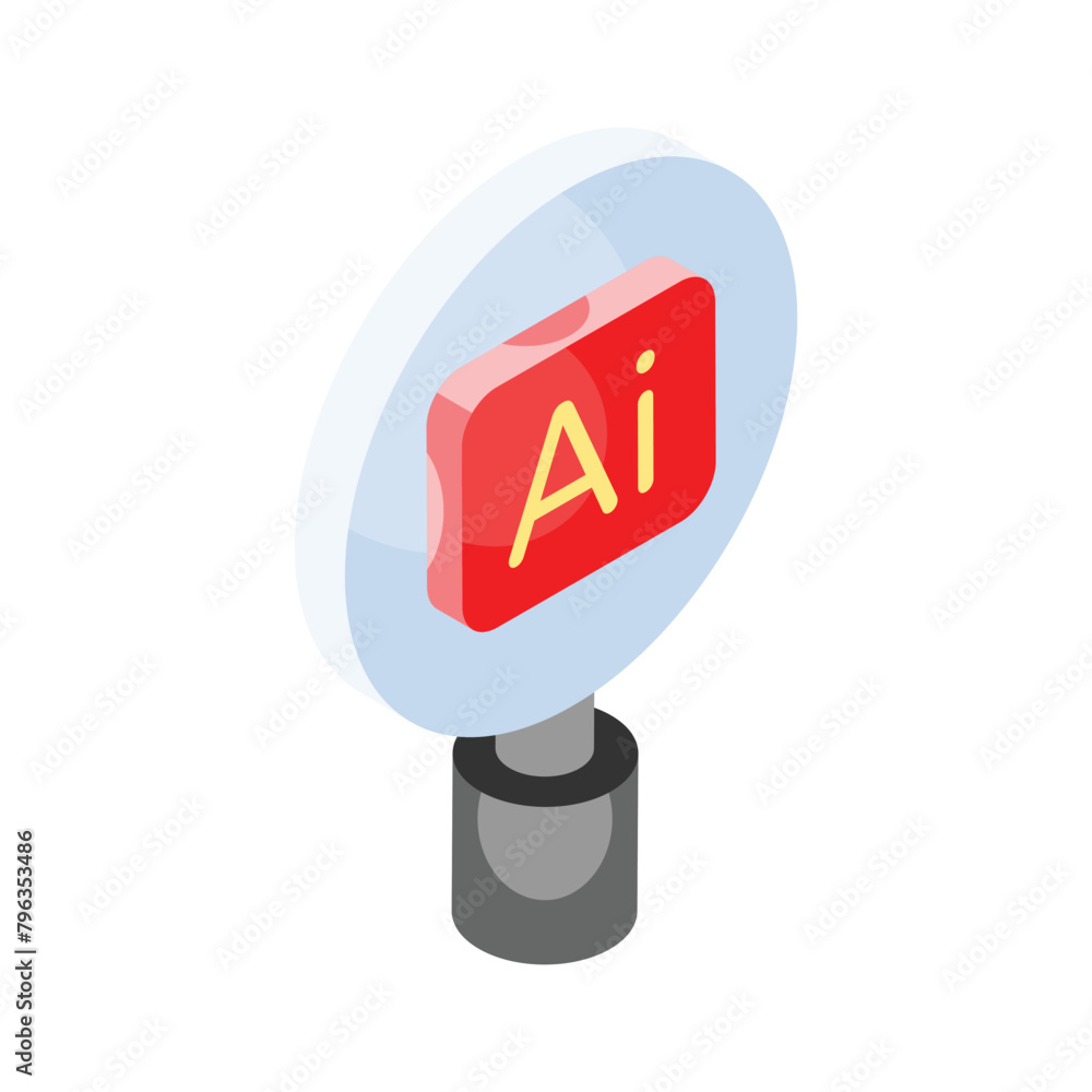 Artificial intelligence searching icon design, isometric vector Artificial intelligence searching icon design, isometric vector