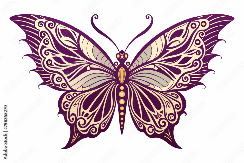 Mystical butterfly laser cut decor black silhouette vector design. Mystical butterfly laser cut decor black silhouette vector design.