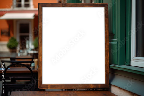Menu board sign mockup with white blank empty space to add text or design. Ai Generative